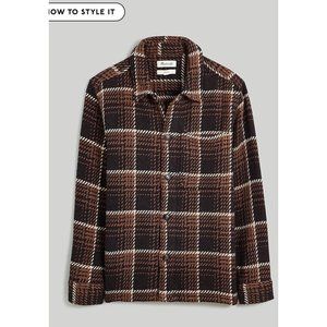 Madewell Mens $118 Twill Boxy Shirt Jacket Broken Plaid Size M NM474